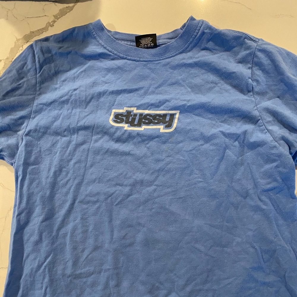 stussy blue shirt